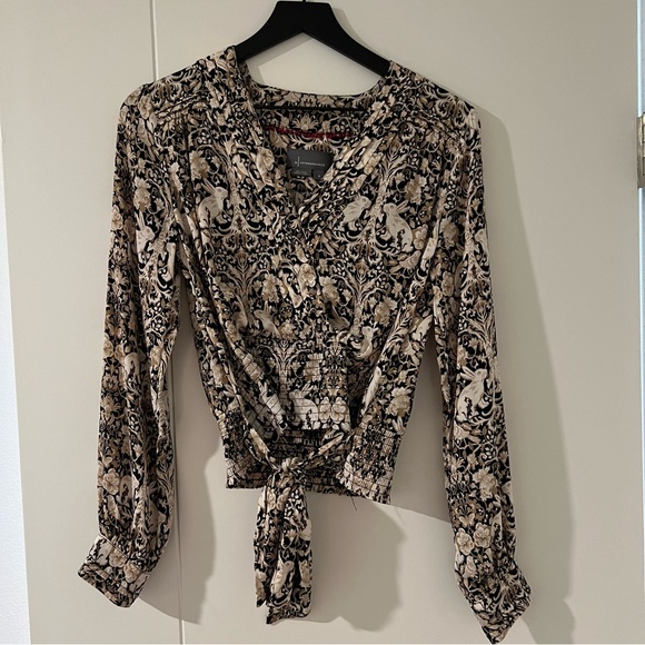 By Anthropologie Tie Blouse Silk Paisley - Picture 5 of 7